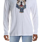 Club Room Men's Bulldog Scarf Cotton Blend Graphic T-Shirt White Size X-Large