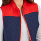 Charter Club Women's Colorblocked Quilted Vest Blue Size Medium