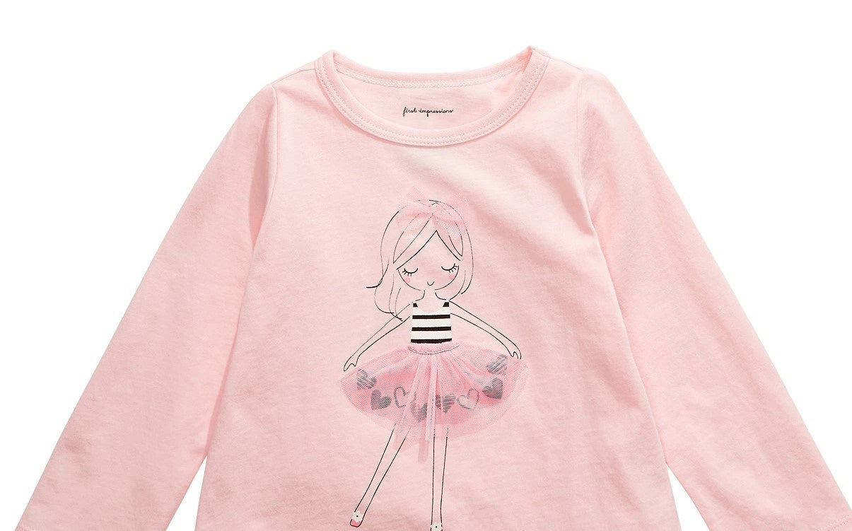 First Impressions Baby Girls Tutu Girl T-Shirt Pink Size 6-9M