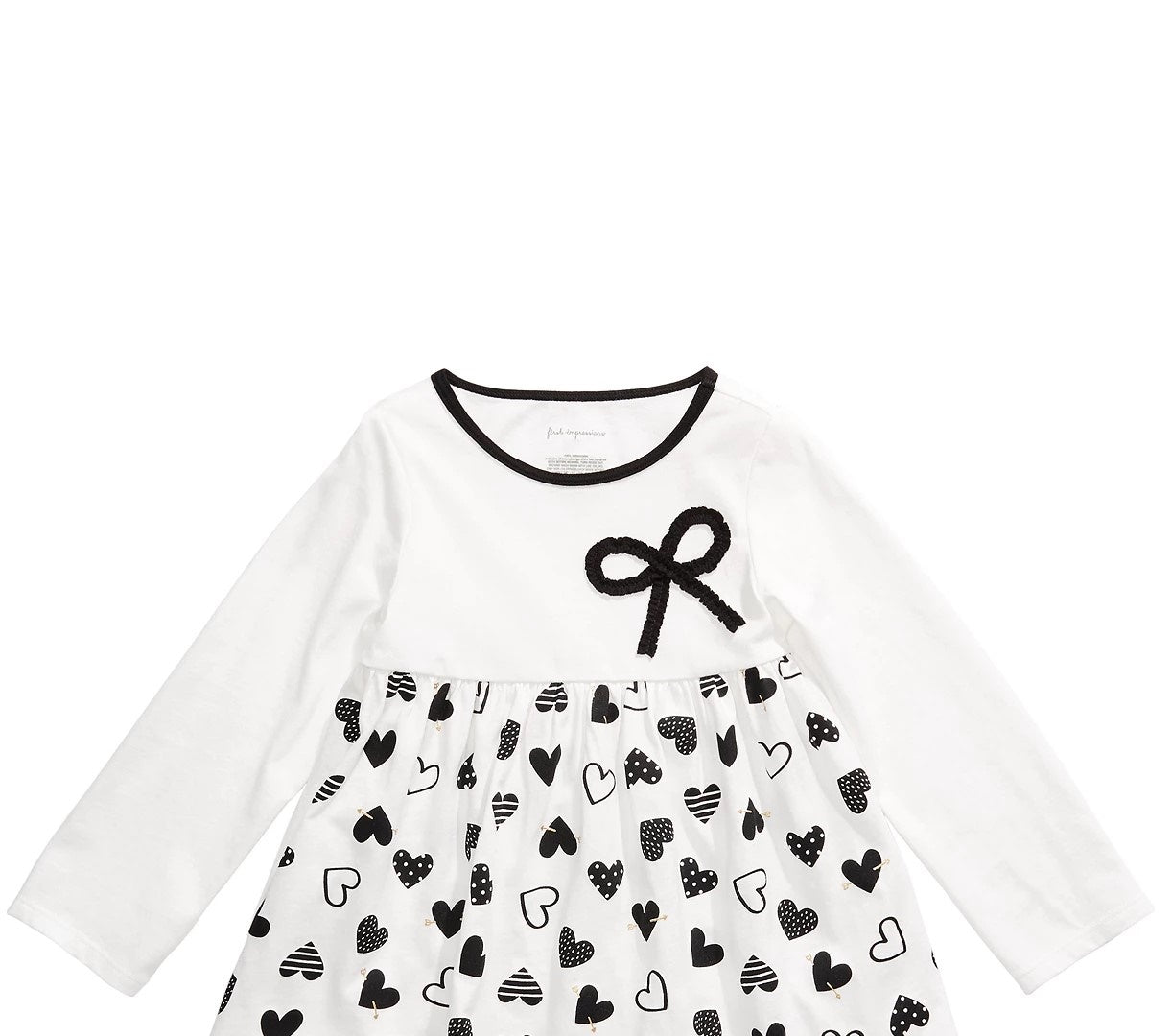 First Impressions Toddler Girls Cotton Bow Heart Tunic White Size 4T