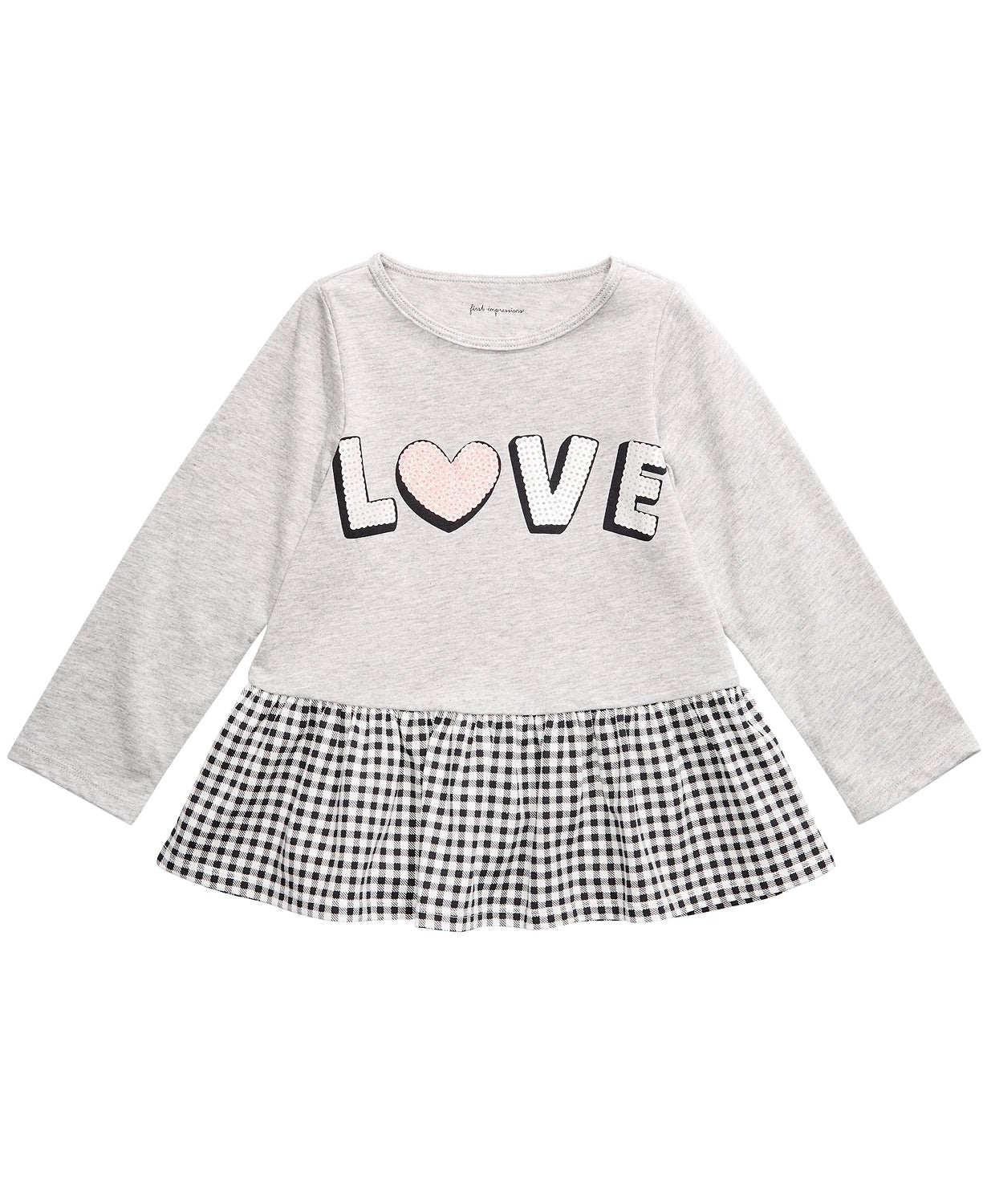First Impressions Baby Girls Love Peplum Top Gray Size 3-6M