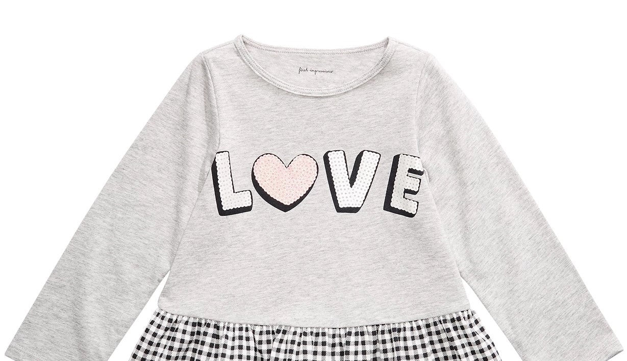 First Impressions Baby Girls Love Peplum Top Gray Size 3-6M