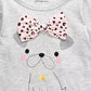 First Impressions Baby Girl's Dog Bow T-Shirt Gray Size 3-6 Months