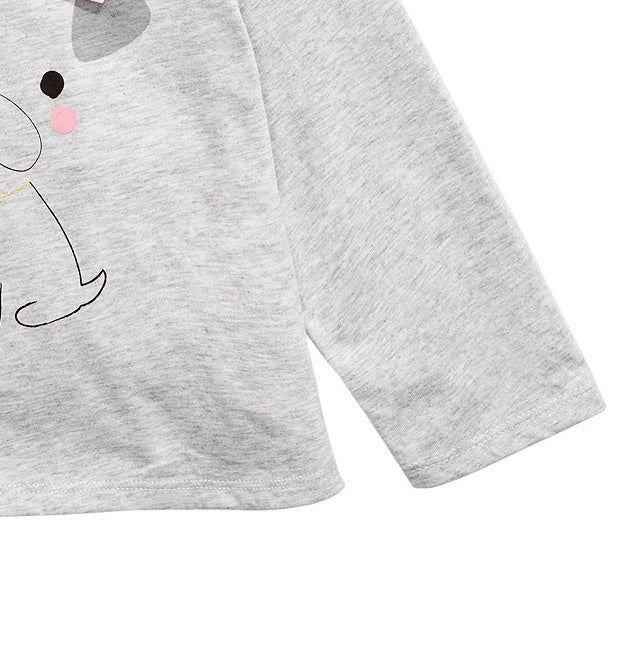 First Impressions Baby Girl's Dog Bow T-Shirt Gray Size 6-9 Months