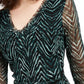 INC International Concepts Women's Double Layer V Neck Top Green Size Petite Medium