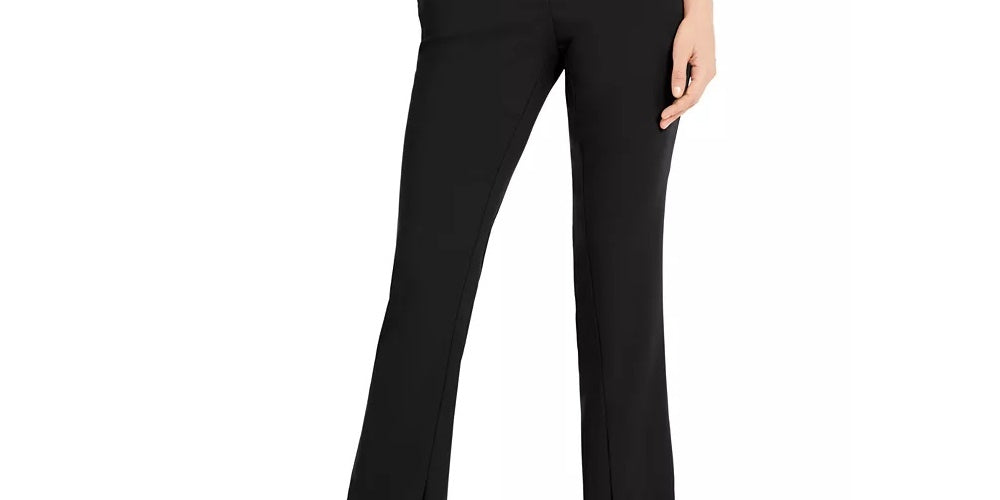 Alfani Women's Slit Hem Boot Cut Pants Black Size 4