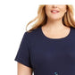 Karen Scott Women's Garden Treasure Floral-Print Top Navy Size Medium