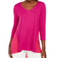JM Collection Women's Mixed Media Studs Top Pink Size X-Small