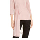Alfani Women's Sheer Asymmetrical-Overlay Top  Dark Pink Size Large