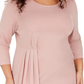 Alfani Women's Asymmetrical Overlay Top Pink Size 3X