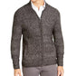 Tasso Elba Men's Full-Zip Marled Sweater Black Size Small