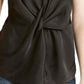 INC International Concepts Women's Solid Twist-Front Cami Top Black Size Large