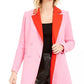 Bar III Women's Becca Tilley X Double Breasted Duster Jacket Pink Size Medium