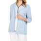 Karen Scott Women's French Terry Notched-Collar Jacket Blue Size Large