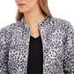 Charter Club Women's Animal-Print Jacket White Size Small