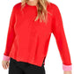 Bar III Women's Red Long Sleeve Crew Neck Sweater Red Size Small