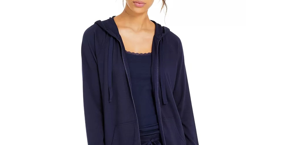 Style & Co Women's French Terry Hoodie Navy Size Small