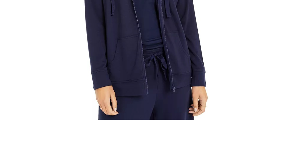 Style & Co Women's French Terry Hoodie Navy Size Small