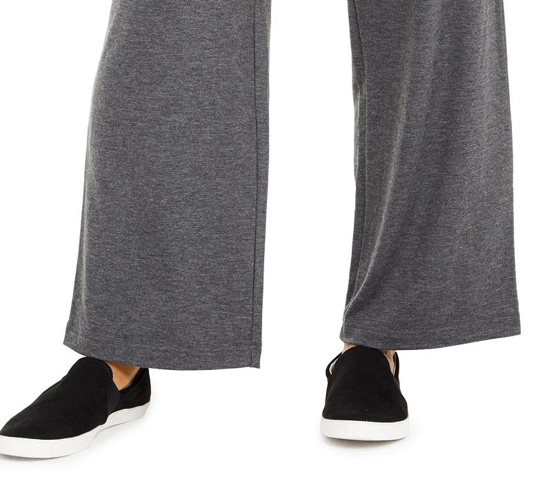 Style & Co Women's Wide-Leg Tie-Waist Pants Dark Gray Size Large