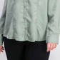 Charter Club Women's Woven Solid Tencel Shirt Green Size Small