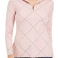 Charter Club Women's Printed Mock Neck Top Pink Size Petite Medium