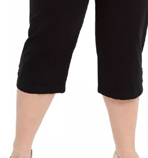 Karen Scott Women's Plus Stretch Tummy Control Capri Pants Black Size 20W