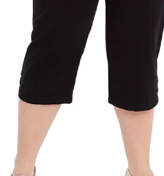 Karen Scott Women's Plus Stretch Tummy Control Capri Pants Black Size 20W