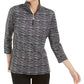 Karen Scott Women's Zip Neck Pullover Black Size X-Small