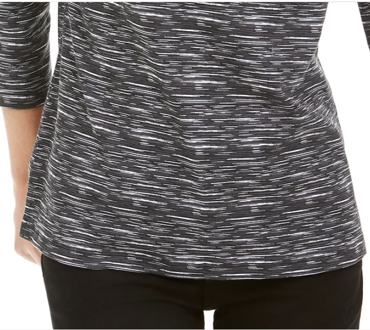 Karen Scott Women's Zip Neck Pullover Black Size X-Small