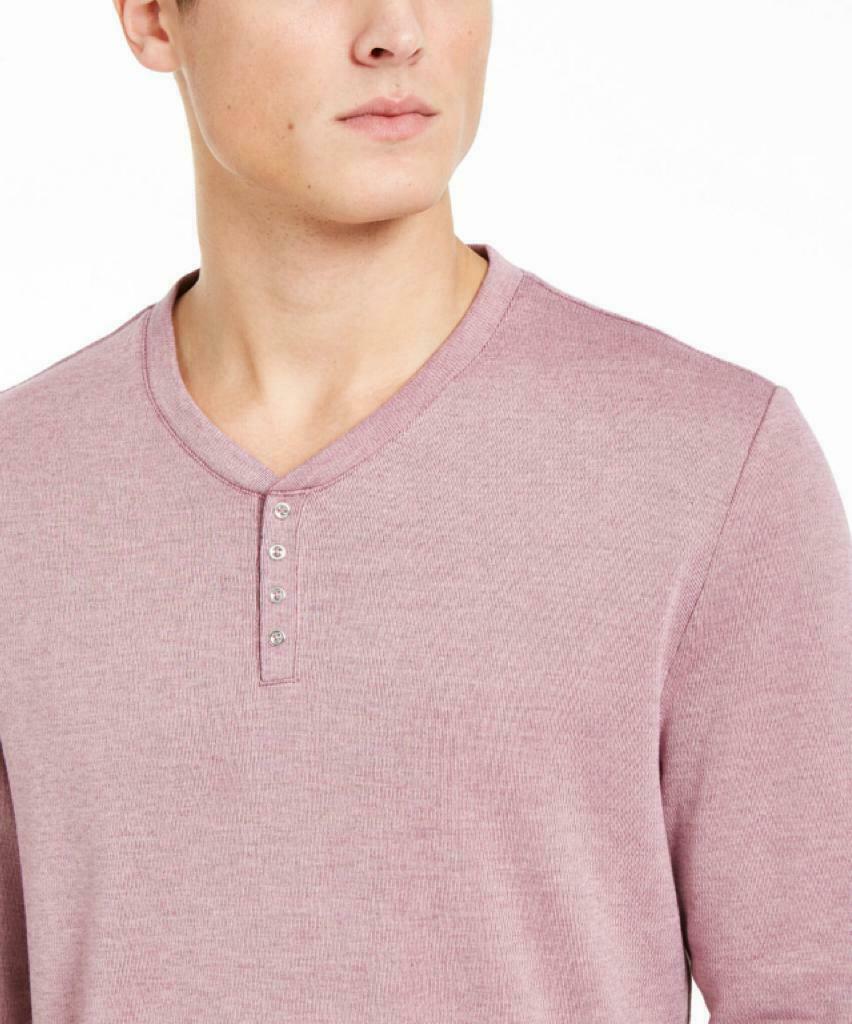 INC International Concepts Men's Radar Long Sleeve Henley Pink Size X-Small