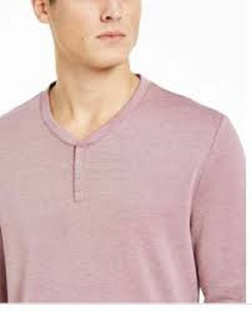 INC International Concepts Men's Radar Long-Sleeve Henley Pink Size XX-Large