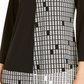 Alfani Women's Mixed Print Asymmetrical Hem Top  Black Size Petite Small