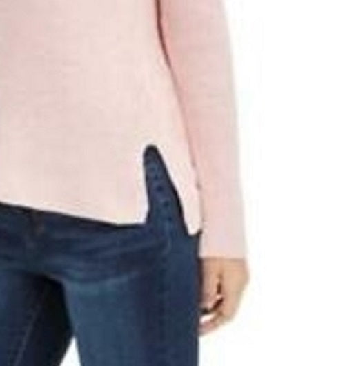 Style & Co Women's Ribbed V-Neck Cotton Sweater Lt/Paspink Size Large