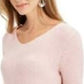 Style & Co Women's Ribbed V-Neck Cotton Sweater Pink Size XX-Large