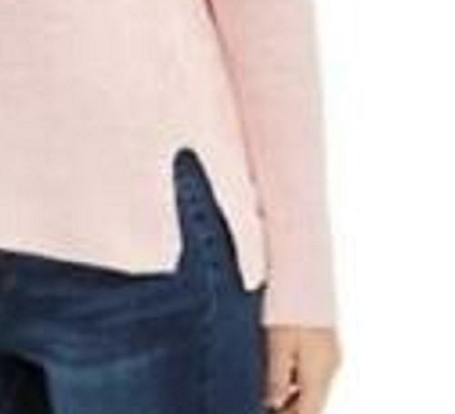 Style & Co Women's Ribbed V-Neck Cotton Sweater Pink Size XX-Large