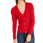 INC International Concepts Women's Puff Sleeve Cardigan Red Size Large