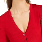 INC International Concepts Women's Puff Sleeve Cardigan Red Size Large
