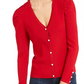 INC International Concepts Women's Puff Sleeve Cardigan Sweater Red Size Small