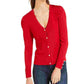 INC International Concepts Women's Puff-Sleeve Cardigan Red Size Medium