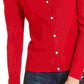 INC International Concepts Women's Puff-Sleeve Cardigan Red Size Medium
