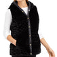 Charter Club Women's Faux-Fur Hooded Reversible Vest Black Size X-Large