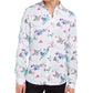 INC International Concepts Men's Shirt Tropical Print Sketch White Size Small