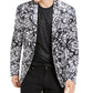 INC International Concepts Men's Velvet Printed Two-Button Blazer White Size XX-Large