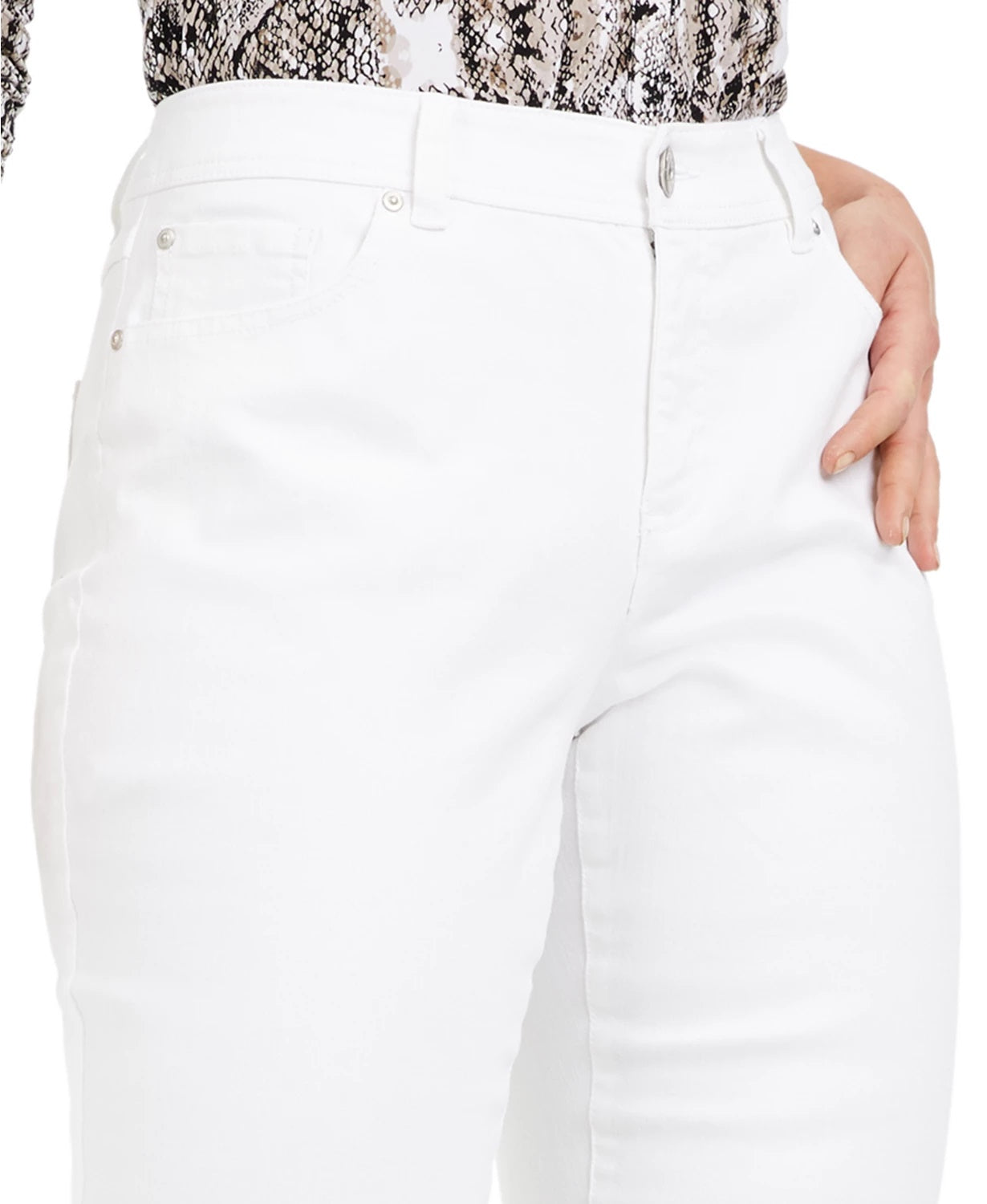INC International Concepts Women's Curvy Bootcut Jeans Natural Size 6