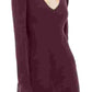 INC International Concepts Women's Burgundy V Neck Tunic Sweater Red Size Small