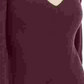 INC International Concepts Women's Burgundy V Neck Tunic Sweater Red Size Small