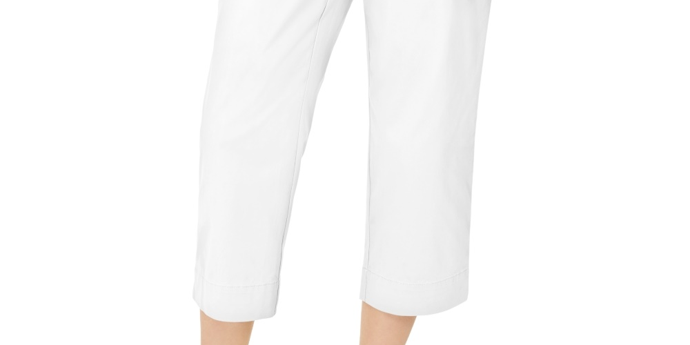 Charter Club Women's Cropped Twill Pants White Size 16