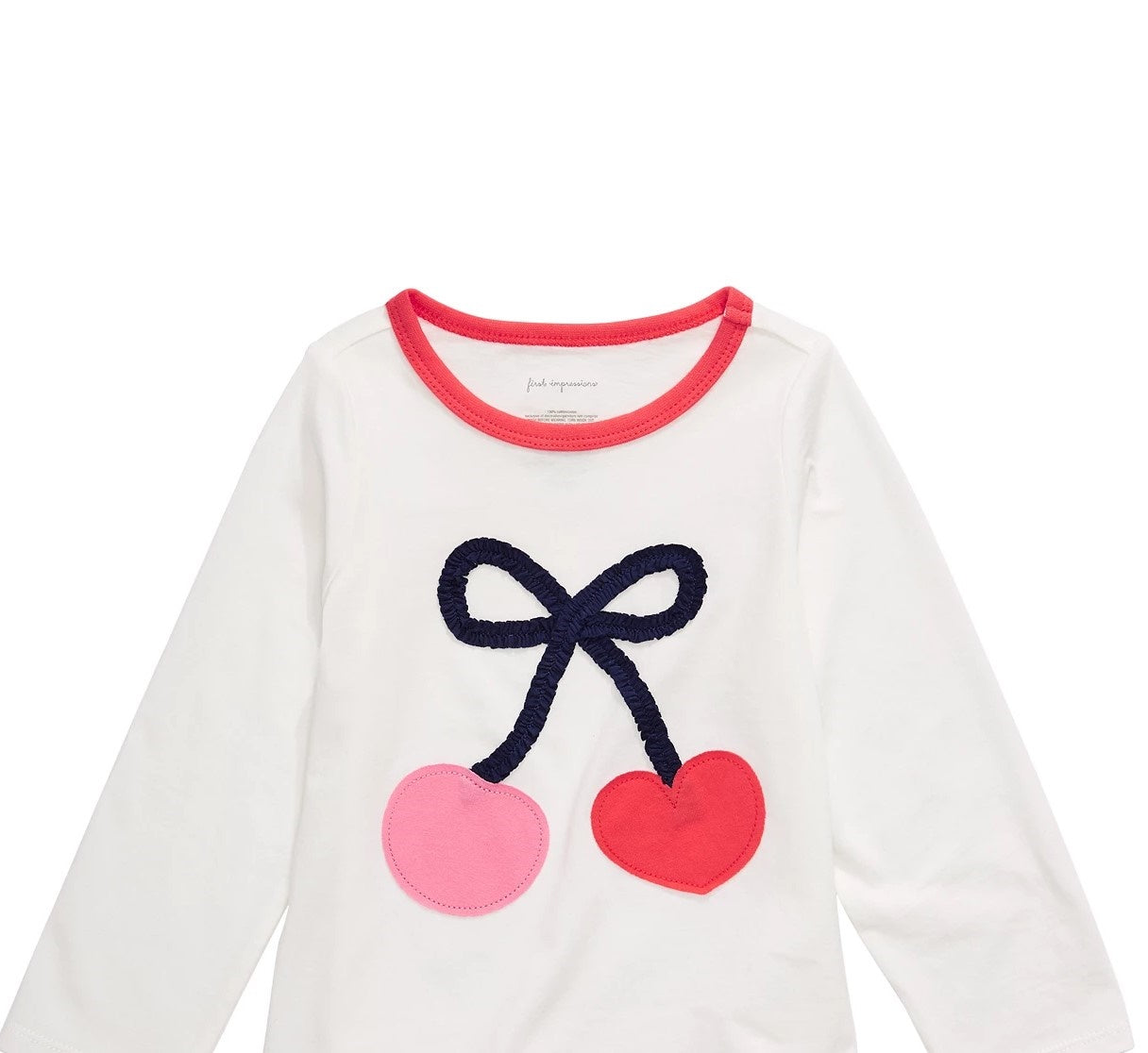 First Impressions Baby Girls Cherries-Print Cotton T-Shirt White Size 6-9M