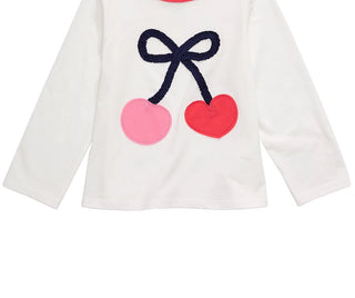First Impressions Toddler Girls Cotton Long-Sleeve Cherry T-Shirt White Size 3T