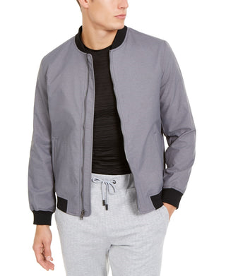 Alfani Men's Full-Zip Bomber Jacket Gray Size Medium